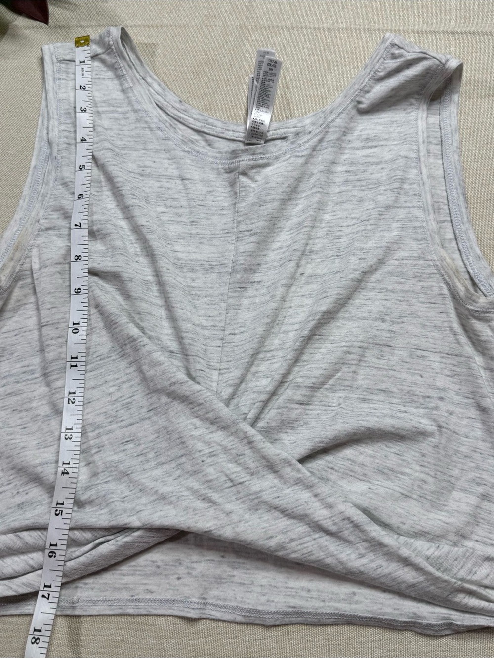 Core 10 Gray Twist Front Tank Top Sleeveless Athletic Yoga Size M - Picture 6 of 7